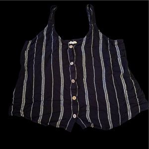 Striped Button-Up Tank Top